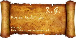 Koris György névjegykártya